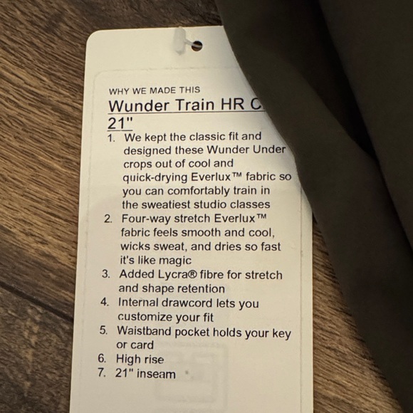 Lululemon Brown Leggings winder train high rise 21” crop - Picture 5 of 5